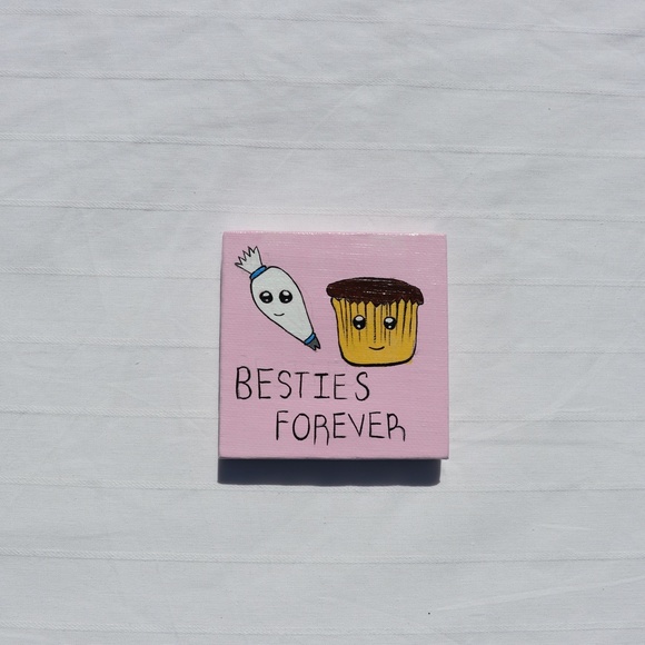 Handmade 3x3inch Mini Canvas, and free wood easel - Picture 4 of 4